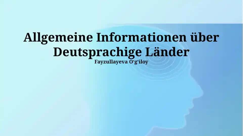 Allgemeine Informationen über Deutschsprachige Länder