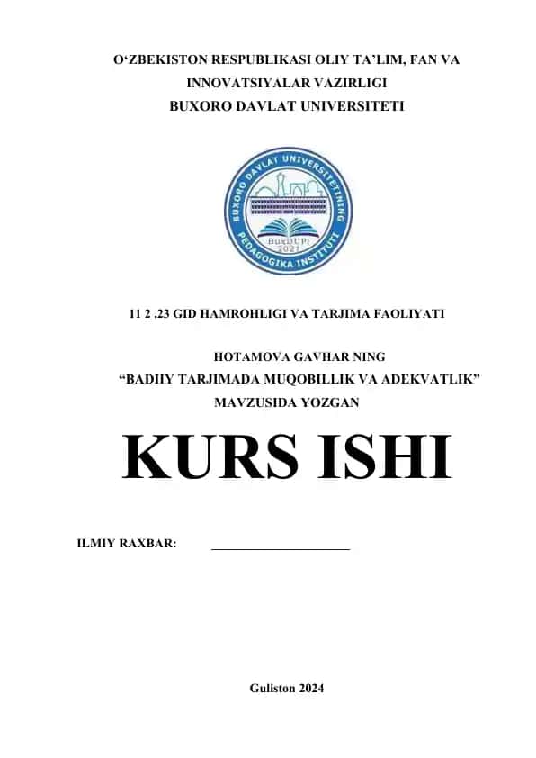 "Badiiy Tarjimada Muqobillik va Adekvatlik"