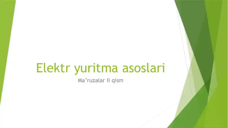 Elektryuritma asoslari