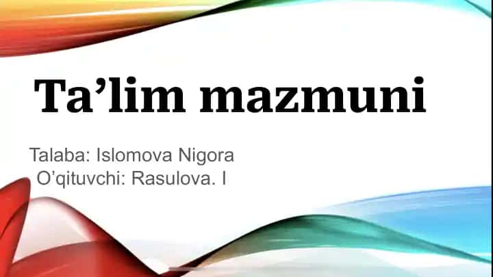 Taʼlim mazmuni