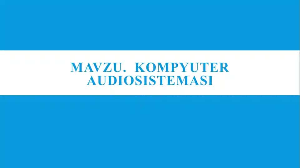 Kompyuter audiosistemasi