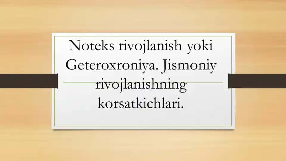 Jismoniy rivojlanishning korsatkichlari