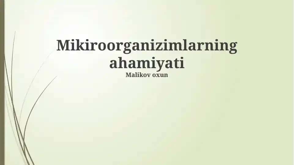 Mikroorganizmlarning ahamiyati