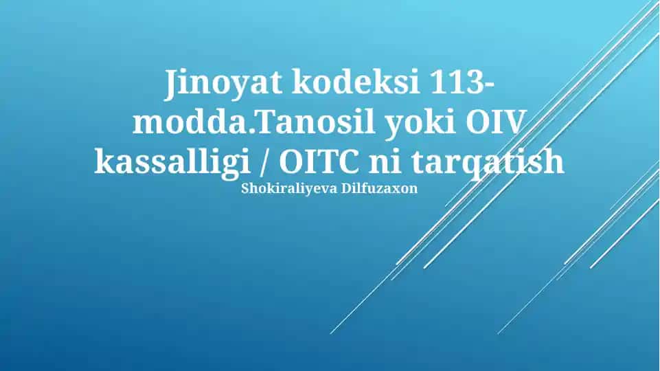 Jinoyat kodeksi 113-modda