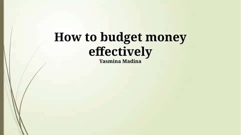 How to budget money effectively