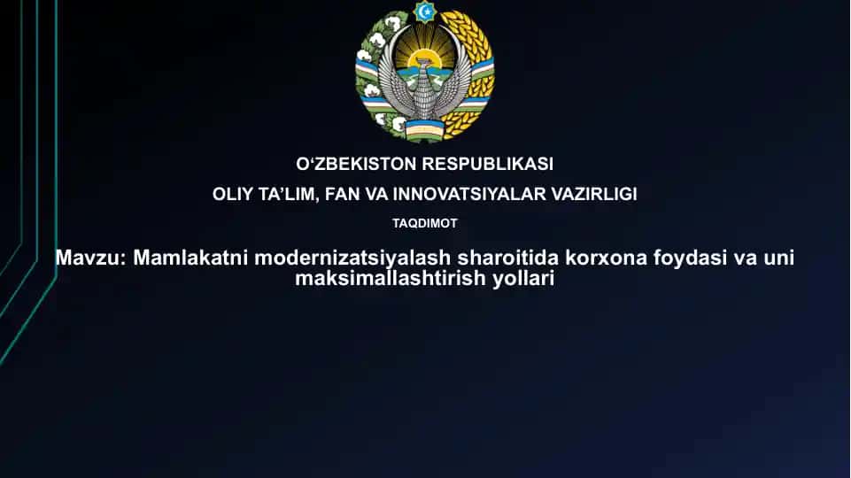 O'zbekiston modernizatsiyasi sharoitida korxona foydasini maksimal darajaga yetkazish strategiyalari