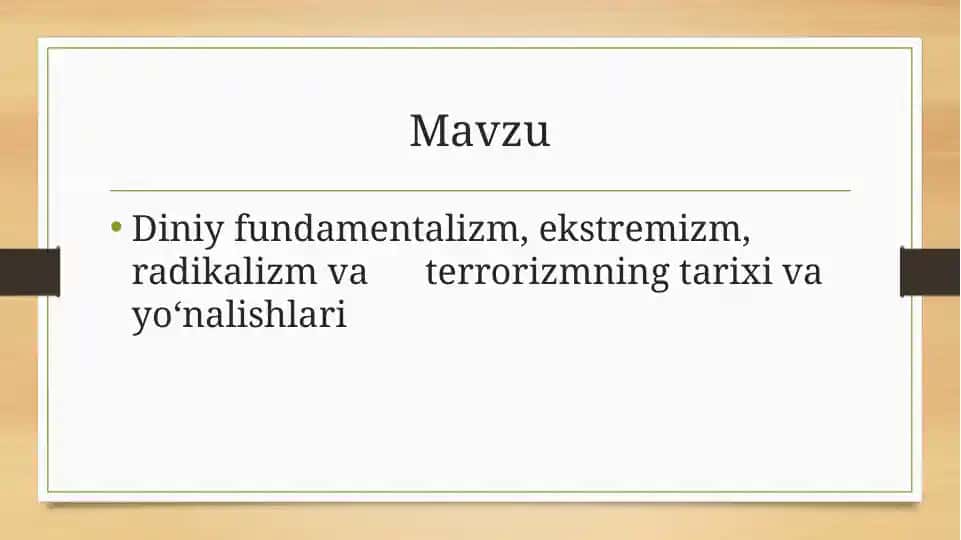 Diniy Fundamentalizm, radikalizm,terorizm.