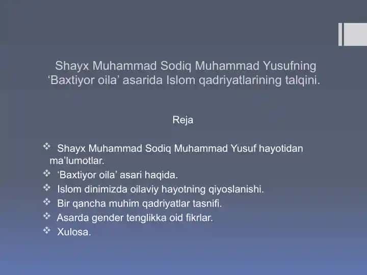 Baxtiyor oila kitobi.
