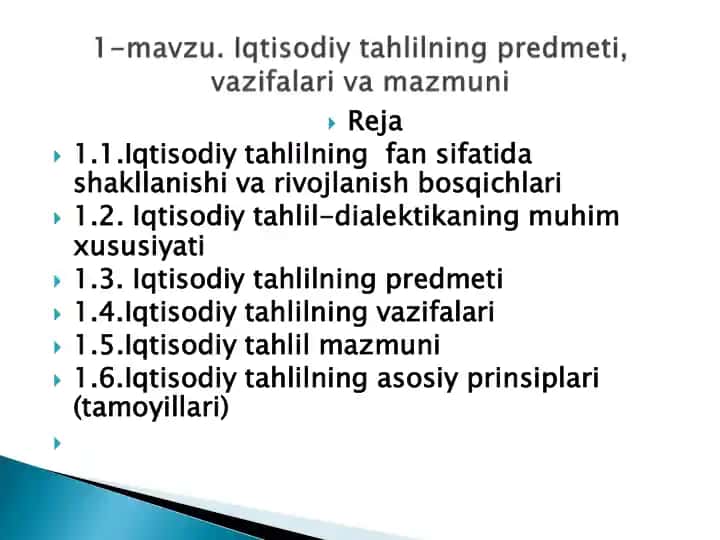 Iqtisodiy Tahlil