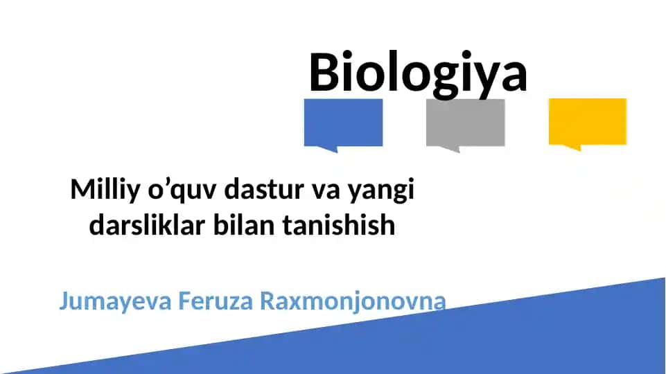 Milliy o’quv dastur va yangi darsliklar bilan tanishish