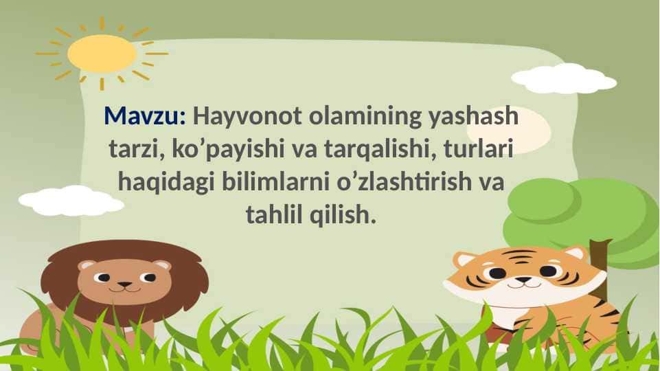 Hayvonot olamining yashash tarzi va tarqalishi
