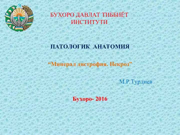 "МИНЕРАЛЛИ ДИСТРОФИЯЛАР"