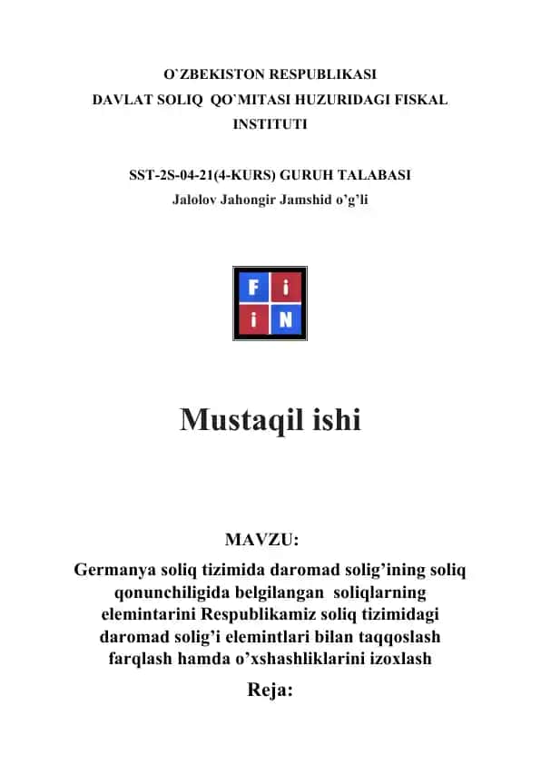 Germaniya Soliq Tizimi