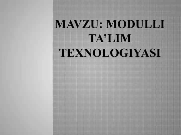 Modul texnologiyasi