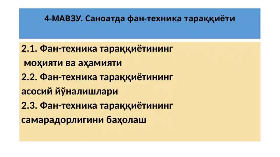 Fan-tehnika taraqqiyoti