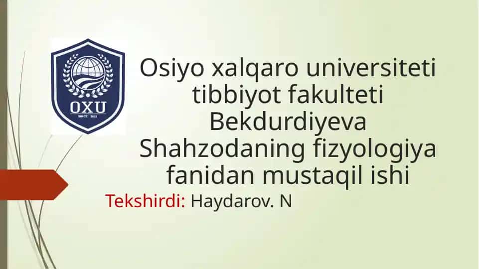 Parabioz holati.Gilial hujayralarning funktsiyalari va akson transporti