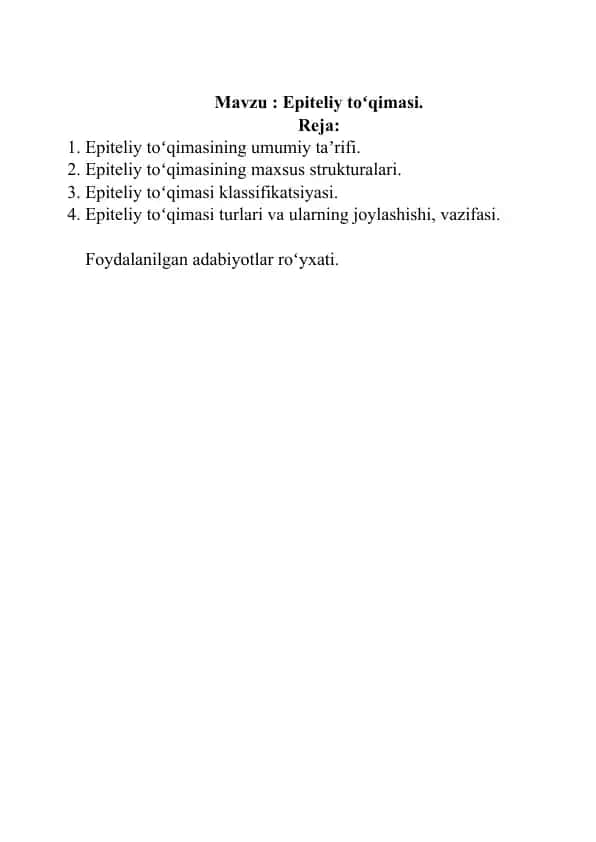 Epiteliy toʻqimasi