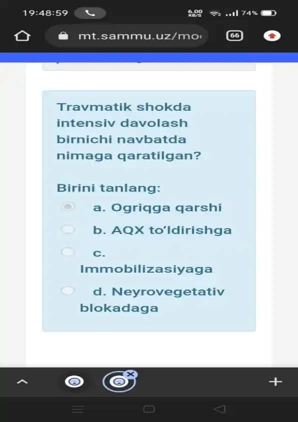 Travmatik shok davolash taktikasi