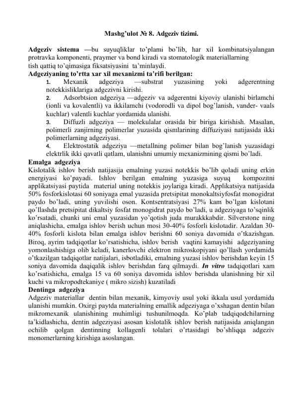 Adgeziv tizimi