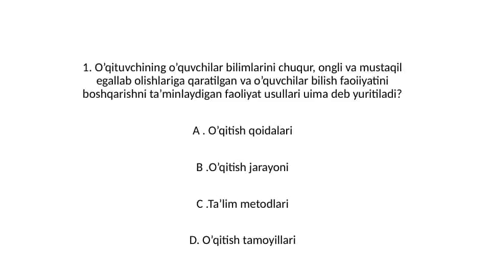 O'quvchilar bilimlarini chuqur egallash