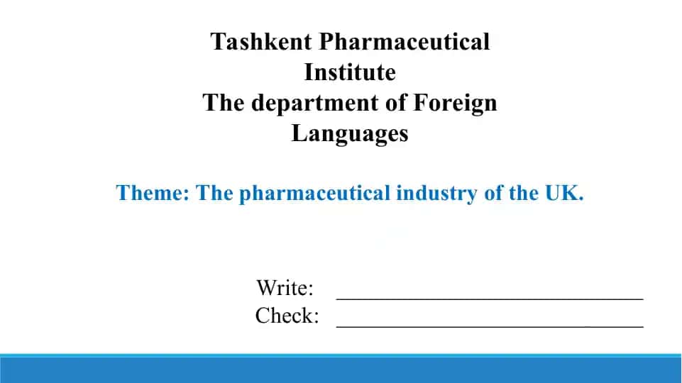 11.2. The pharmaceutical industry of the UK. Taqdimot 14 bet