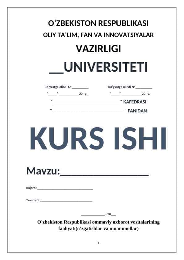 O'zbekiston Respublikasi ommaviy axborot vositalarining faoliyati(o’zgatishlar va muammollar).docx