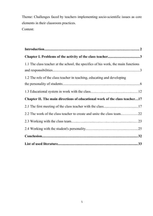 Challenges Faced by Teachers Implementing Socio-Scientific Issues in Classroom Practices