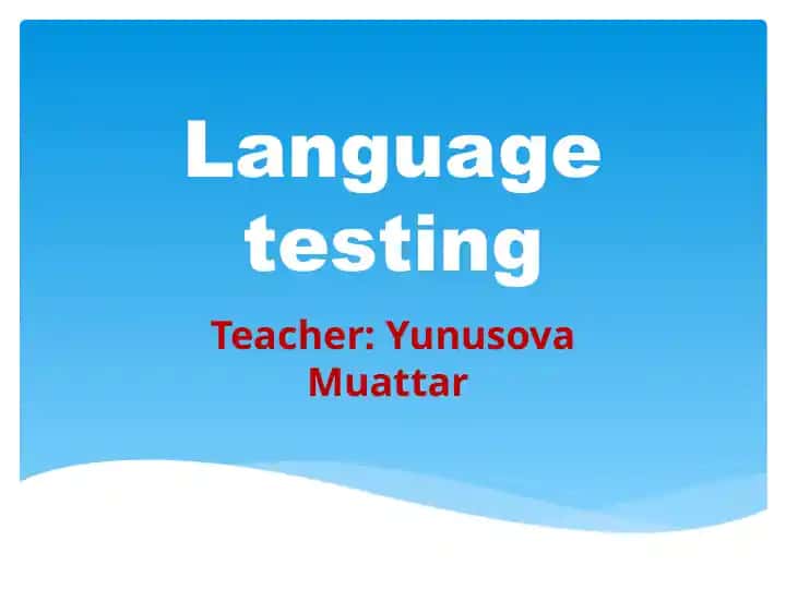 Language Testing
