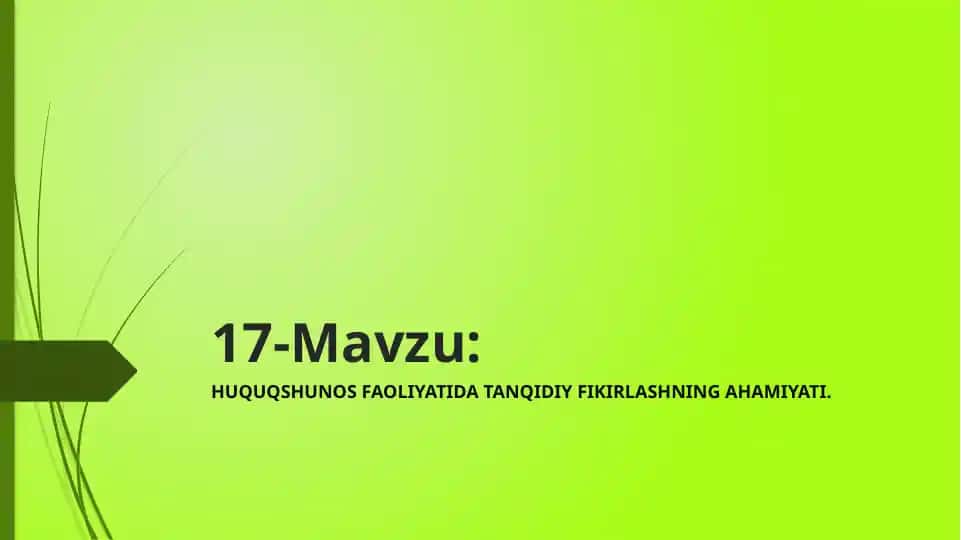Huquqshunoslik fanidan ma'ruzalar
