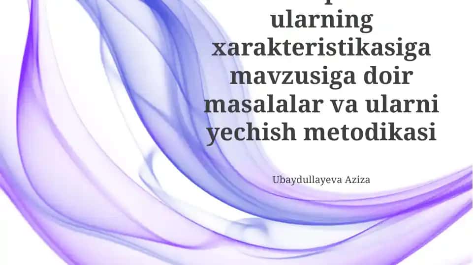 Teleskoplar va ularning xarakteristikasiga mavzusiga doir masalalar va ularni yechish metodikasi