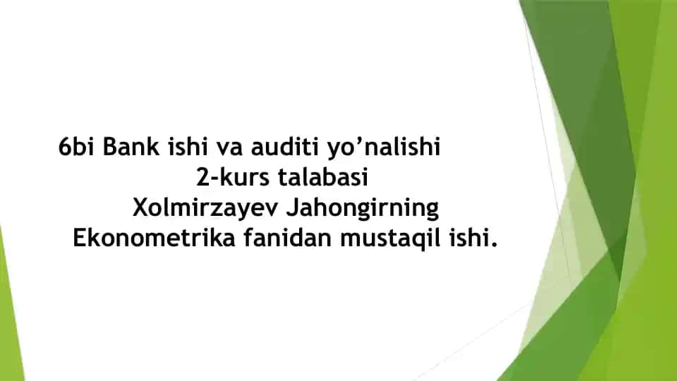 Bank ishi va auditi yo’nalishi