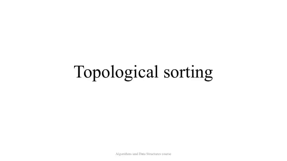 Topological sorting