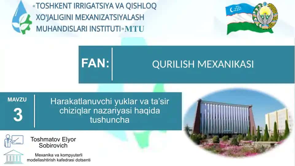 Qurilish mexanikasi nazariy asoslari va amaliy masalalar