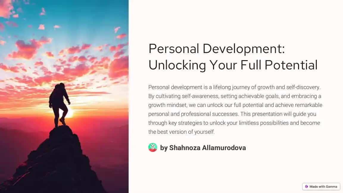 Personal Development: Unlocking Your Full Potential