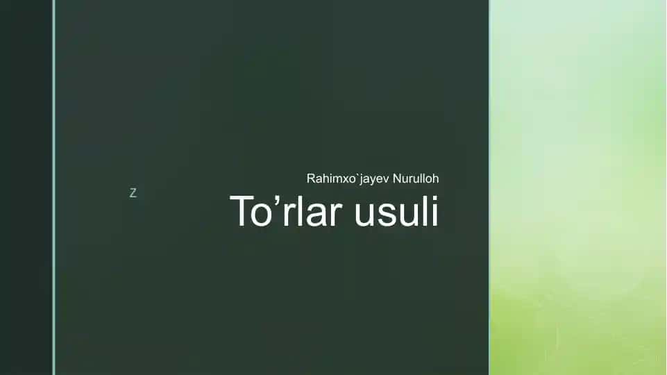 To'rlar usuli