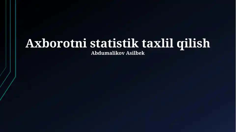Axborotni statistik taxlil qilish
