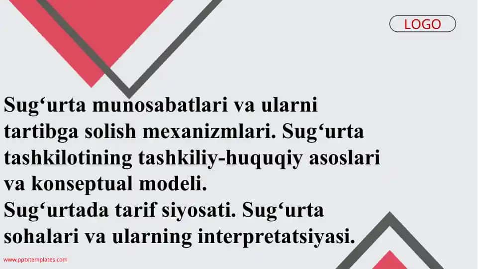 Sug'urta Munosabatlari va Tarif Siyosati