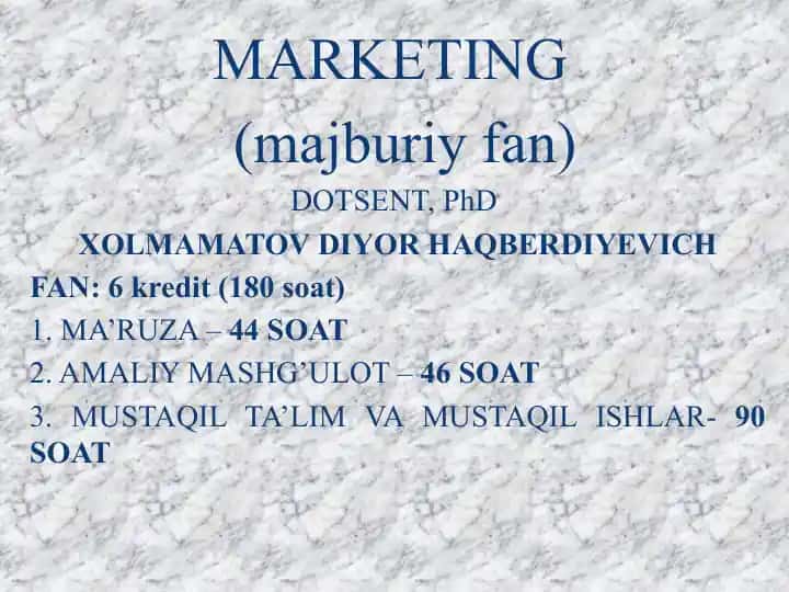 MARKETING