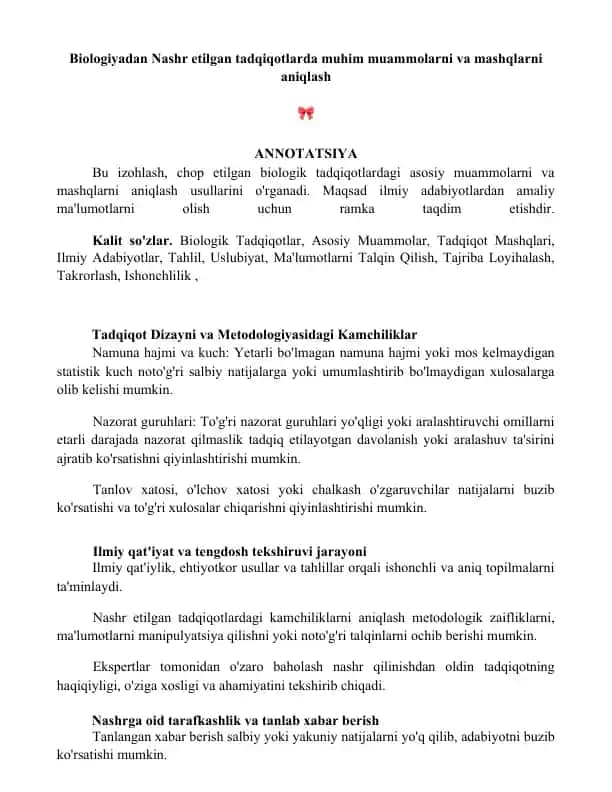 Tadqiqot Mashqlari
