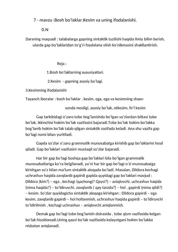 Gapning Sintaktik Tuzilishi