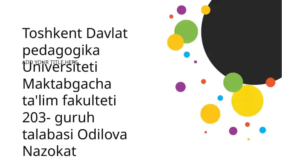 Maktabgacha Ta'lim Tarbiyasi