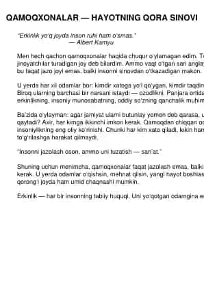 Qamoqxonalar - Hayotning Qora Sinovi