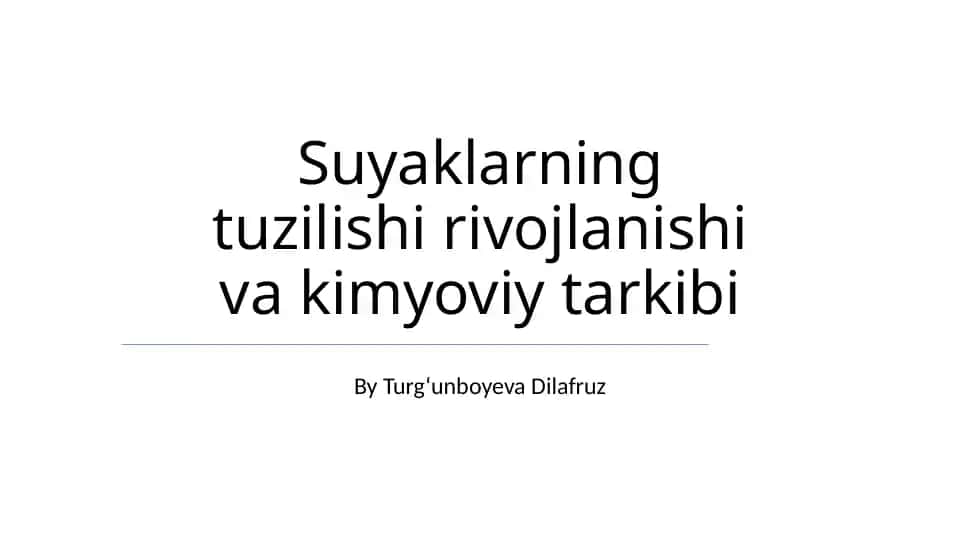 Suyaklarning tuzilishi rivojlanishi va kimyoviy tarkibi