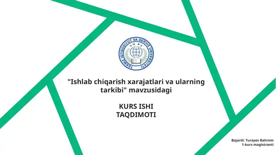 Ishlab chiqarish xarajatlari va ularning tarkibi