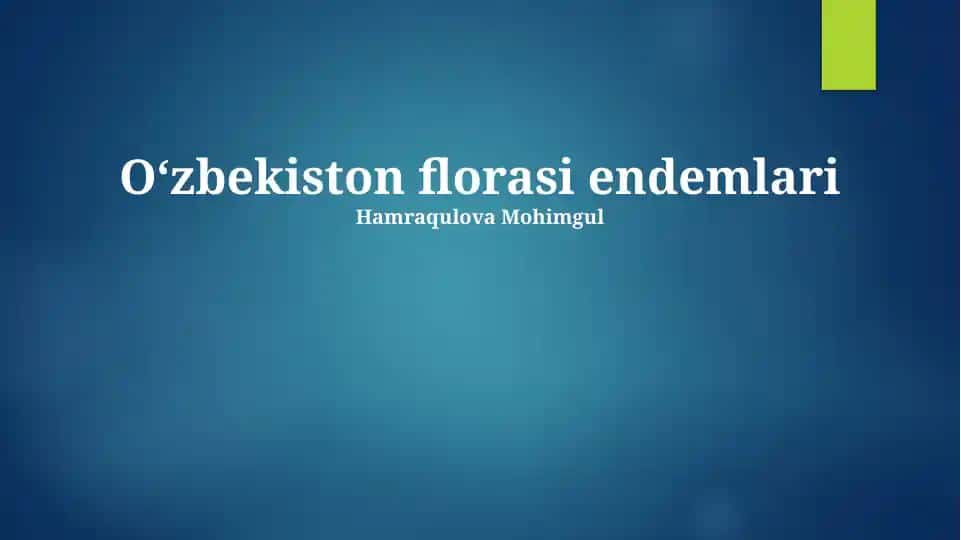 Oʻzbekiston florasi endemlari