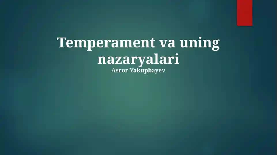 Temperament va uning nazaryalari
