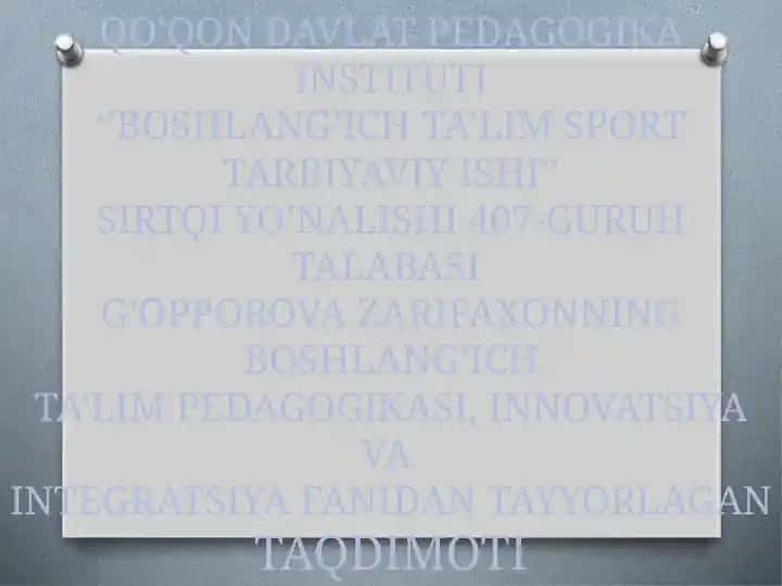 Masofaviy ta'lim texnologiyalari
