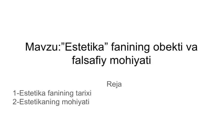 Estetika