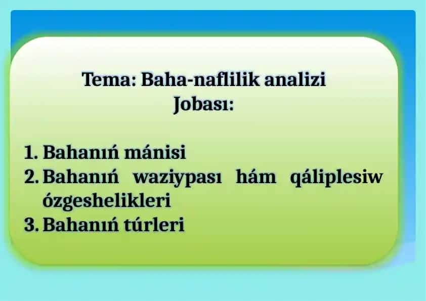 Baha-naflilik analizi