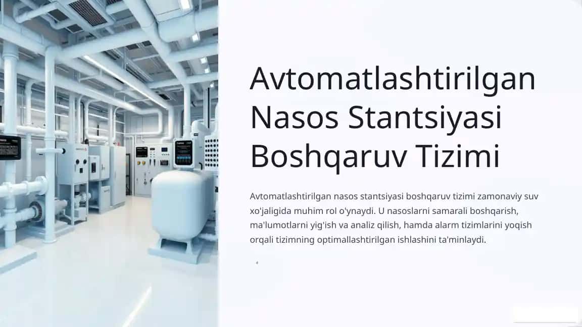 Avtomatlashtirilgan Nasos Stantsiyasi Boshqaruv Tizimi